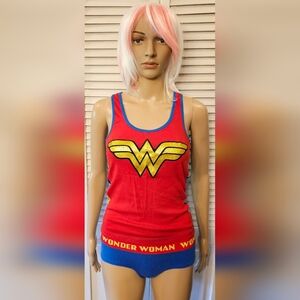 Wonder Woman Red and Blue Pajama Set M